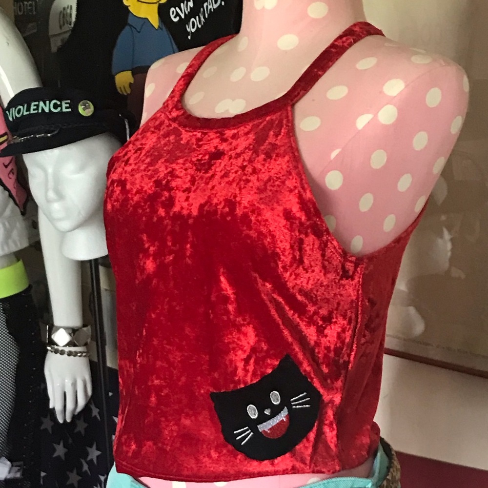 Sex Objects revamped Red Velvet “Vicious Cat” tank top